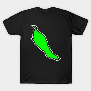 Denman Island in Flashy Lime Green - Simple Silhouette - Denman Island T-Shirt